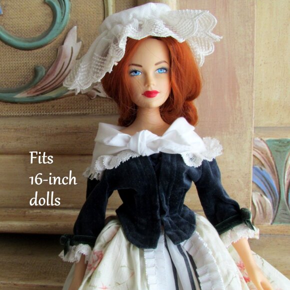 16" DOLL MAID, WENCH COSTUME for TONNER DOLLS, BRENDA STARR, 18th CENTURY OUTFIT - Picture 3 of 10